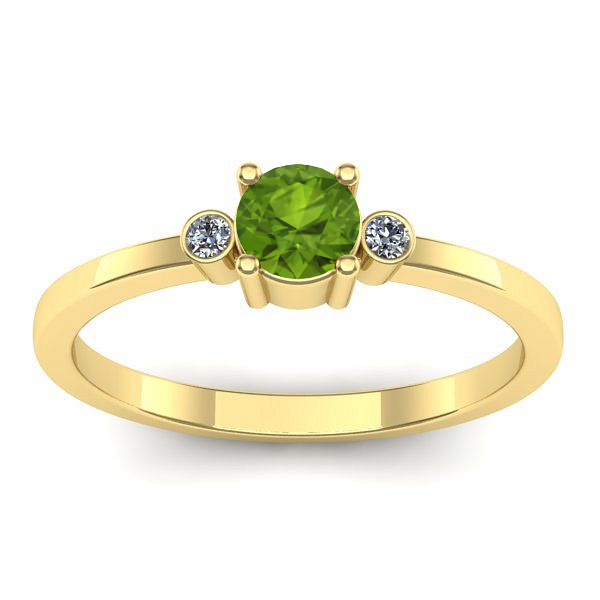 Inel de logodna cu peridot rotund