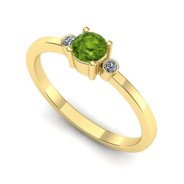 Inel din aur galben cu peridot