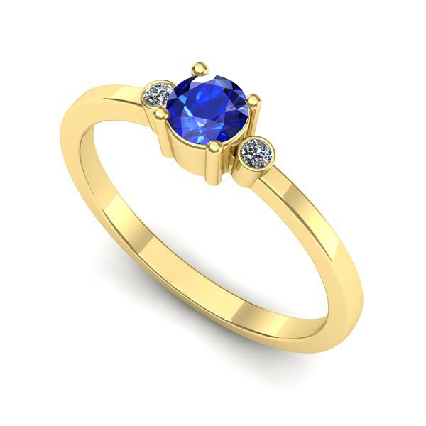 Inel din aur galben cu safir