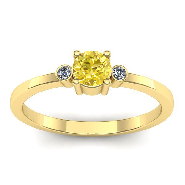 Inel logodna cu safir galben rotund
