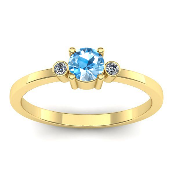 Inel cu topaz blue rotund