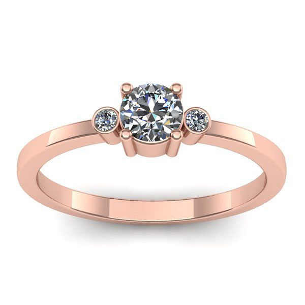 Inel cu diamant rotund