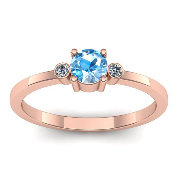 Inel de logodna cu topaz blue rotund
