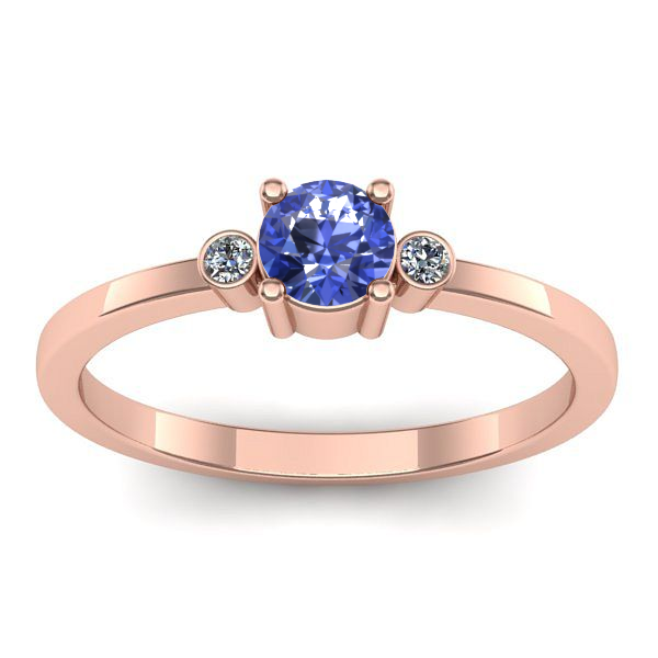 Inel logodna cu tanzanit rotund