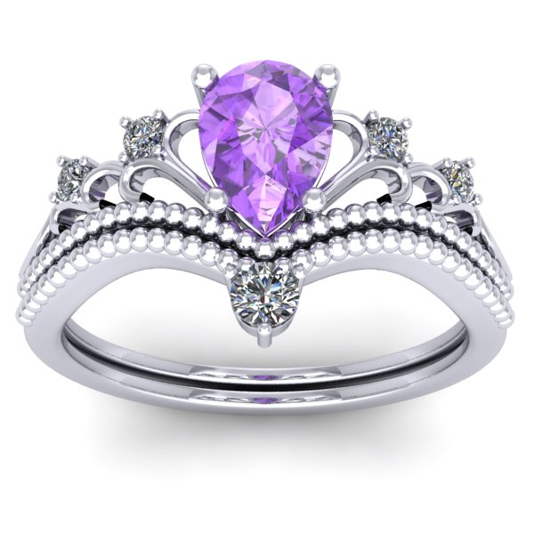 Inel logodna cu ametist lacrima
