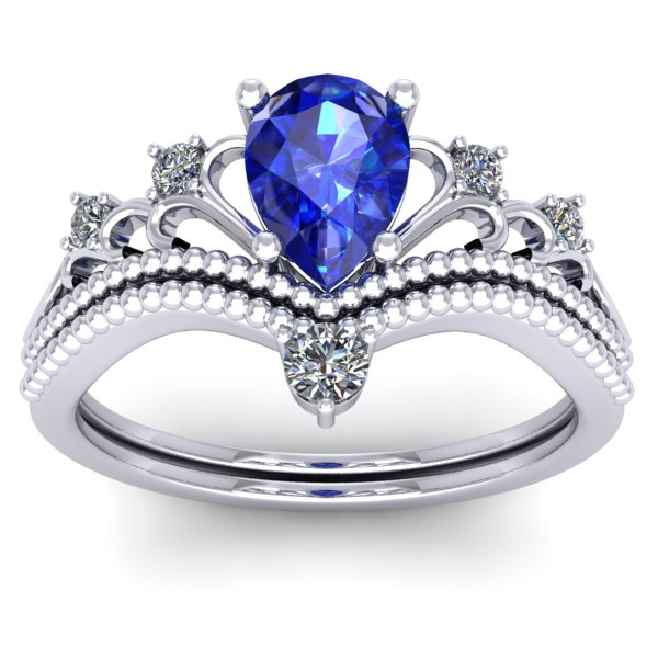 Inel logodna cu safir lacrima