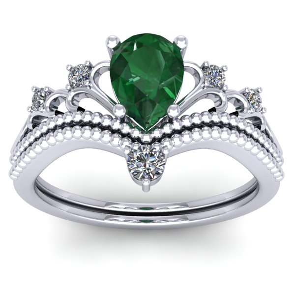 Inel de logodna cu smarald lacrima