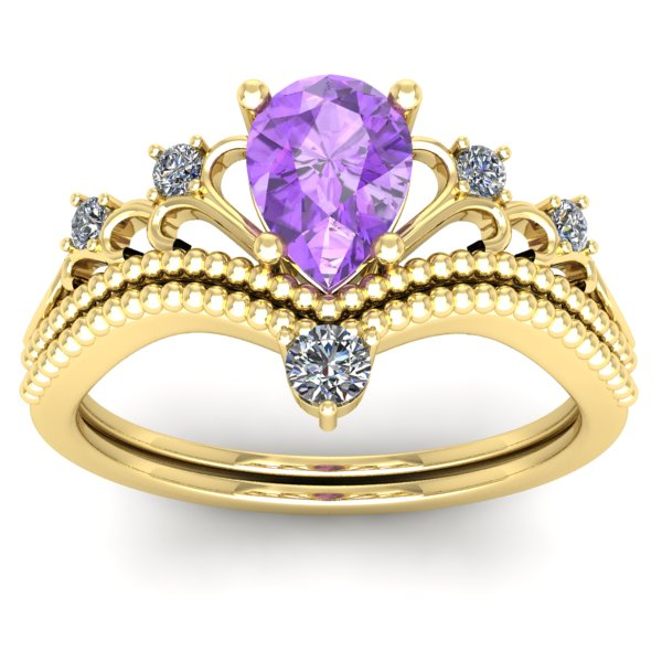 Inel cu ametist lacrima