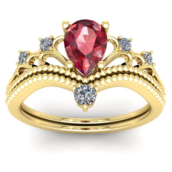 Inel cu rubin lacrima