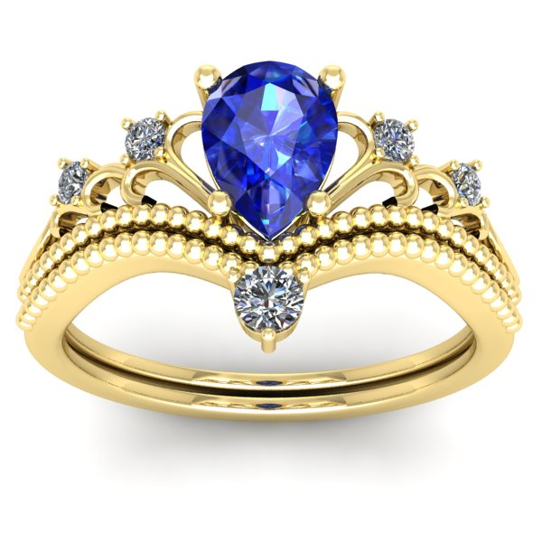 Inel cu safir lacrima