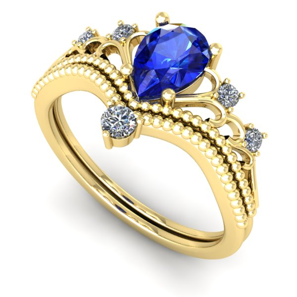 Inel din aur galben cu safir