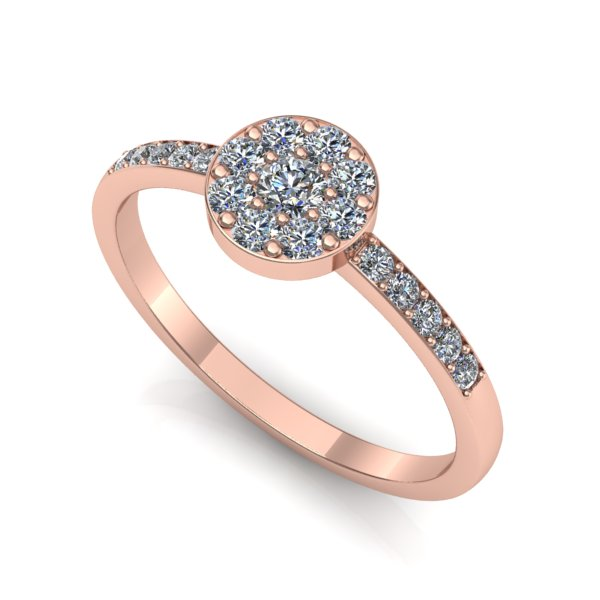 Inel din aur roz cu diamant