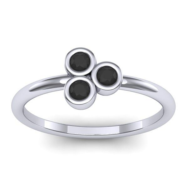 Inel de logodna cu diamant negru rotund