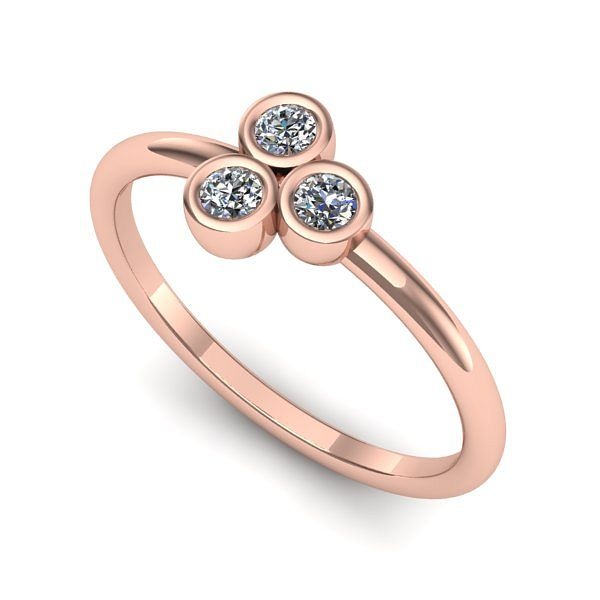 Inel logodna din aur roz cu diamant