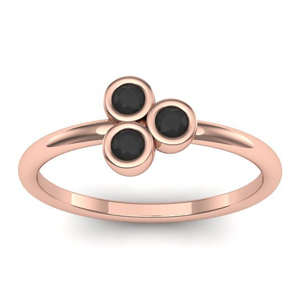 Inel de logodna cu diamant negru rotund