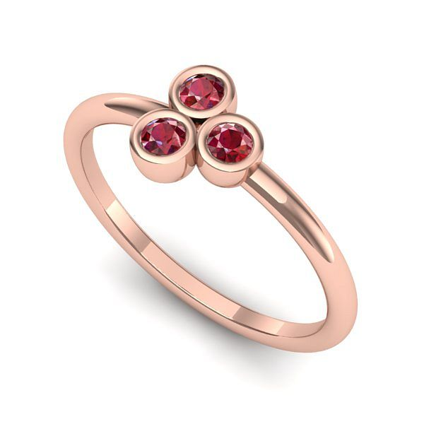 Inel de logodna din aur roz cu rubin