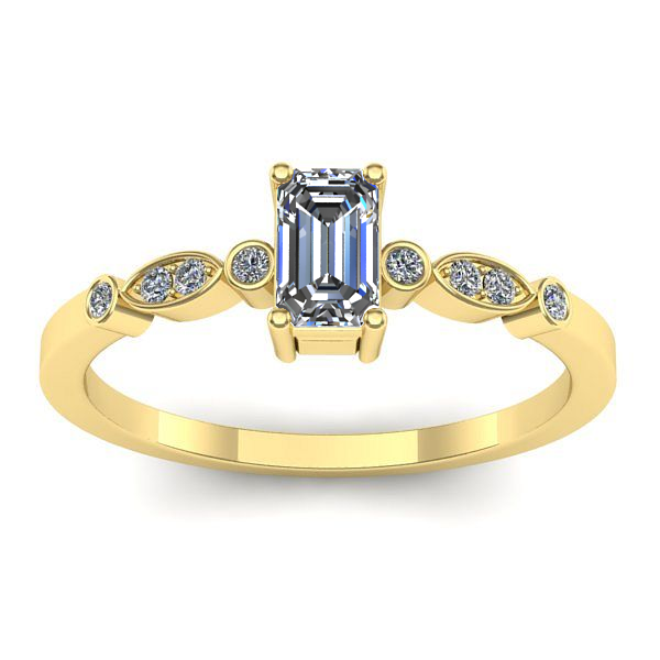 Inel de logodna cu diamant emerald cut