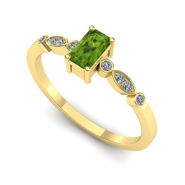 Inel din aur galben cu peridot