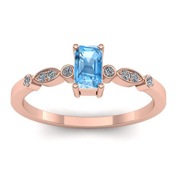 Inel logodna cu topaz blue dreptunghiular