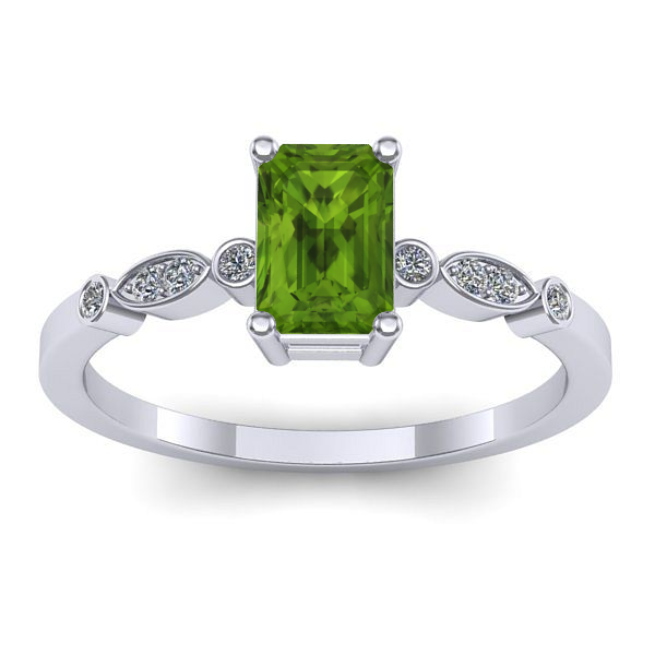 Inel logodna cu peridot dreptunghiular