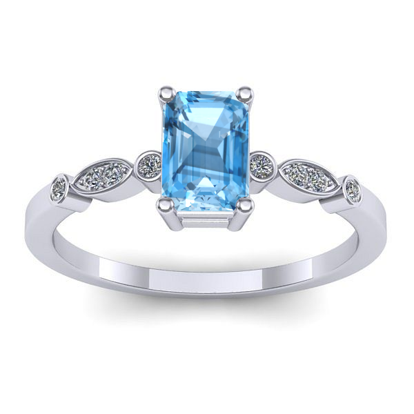 Inel logodna cu topaz blue dreptunghiular