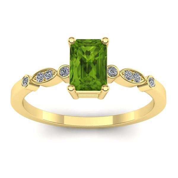Inel logodna cu peridot dreptunghiular