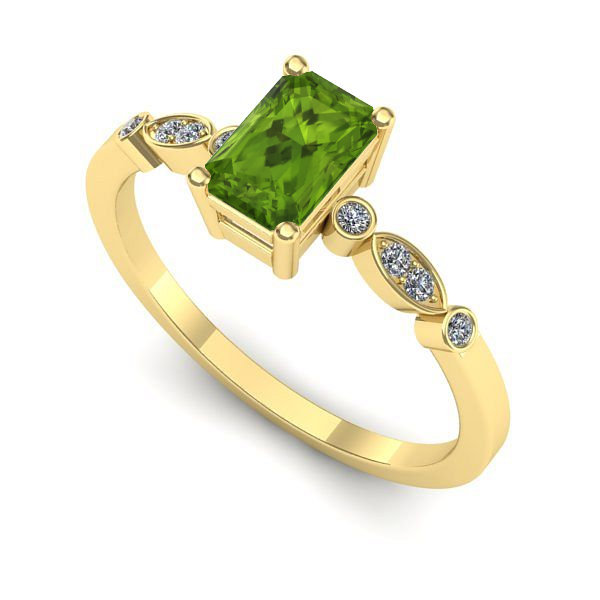 Inel de logodna din aur galben cu peridot