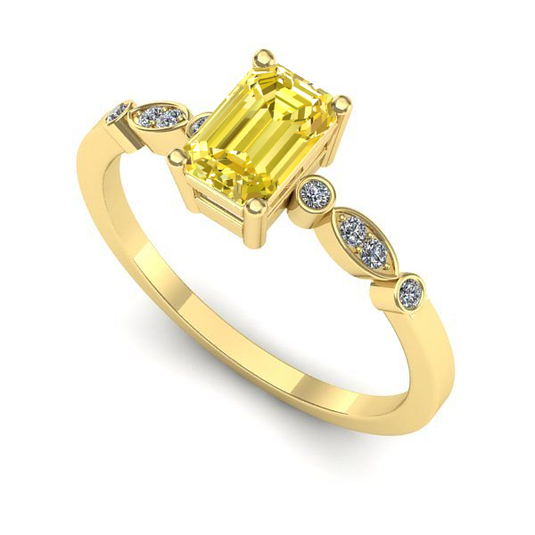 Inel din aur galben cu safir galben