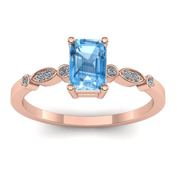 Inel de logodna cu topaz blue dreptunghiular