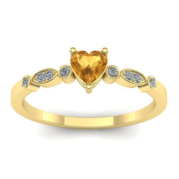 Inel de logodna cu citrin inima