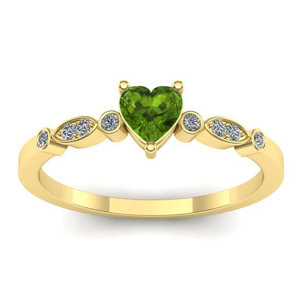 Inel cu peridot inima