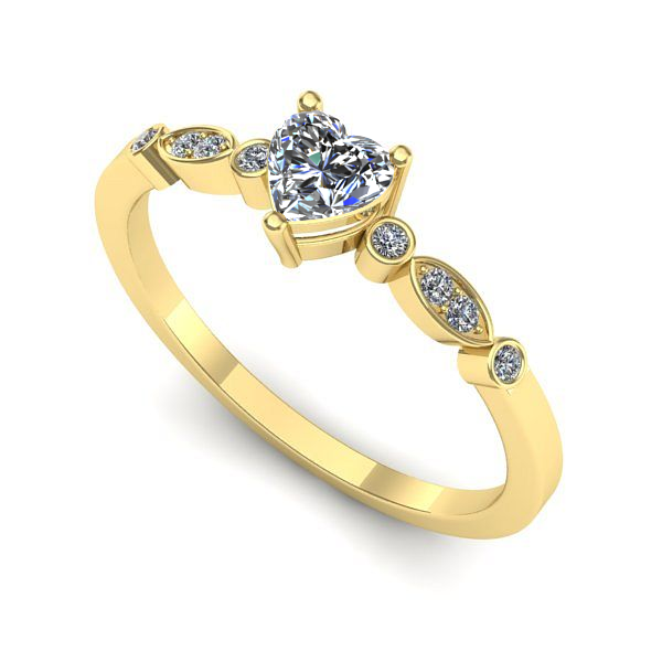 Inel din aur galben cu safir alb