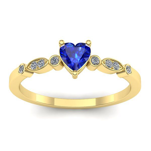 Inel de logodna cu safir inima