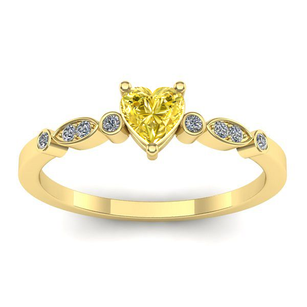 Inel de logodna cu safir galben inima