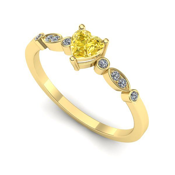 Inel de logodna din aur galben cu safir galben