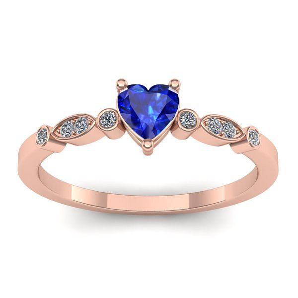 Inel de logodna cu safir inima