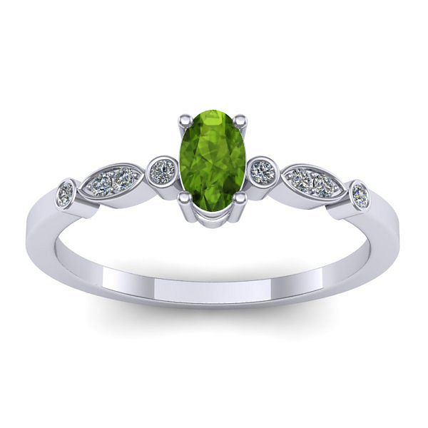 Inel cu peridot oval