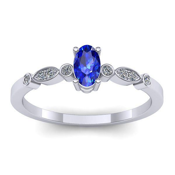 Inel logodna cu safir oval