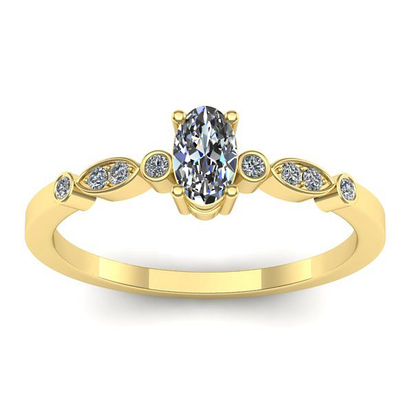 Inel de logodna cu diamant natural oval