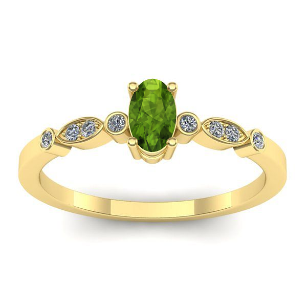 Inel cu peridot oval