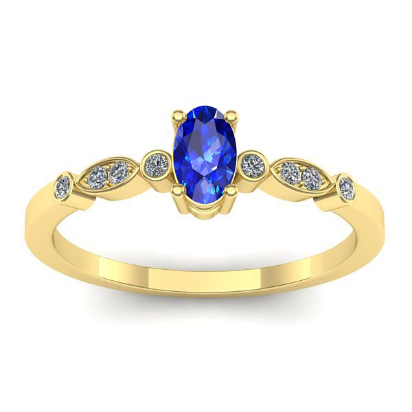 Inel de logodna cu safir oval