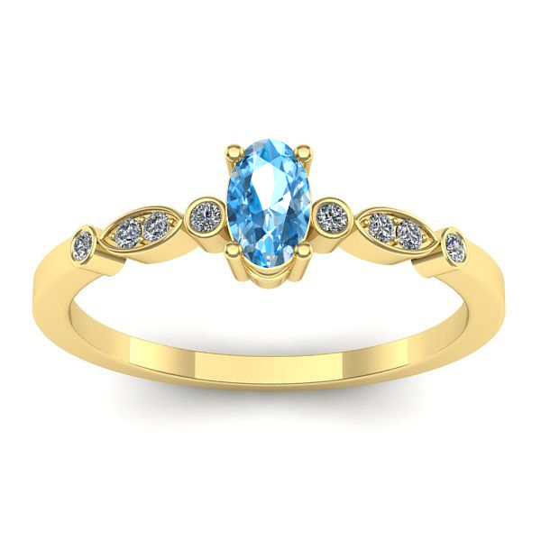 Inel cu topaz blue oval