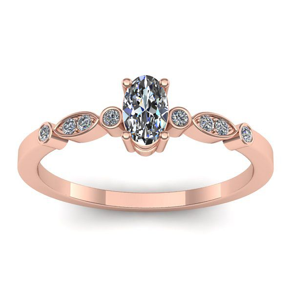 Inel de logodna cu diamant natural oval