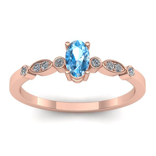 Inel logodna cu topaz blue oval
