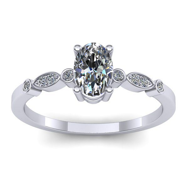 Inel de logodna cu diamant natural oval
