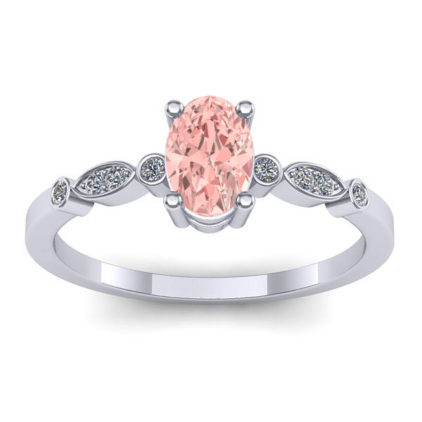 Inel de logodna cu diamant de laborator roz oval