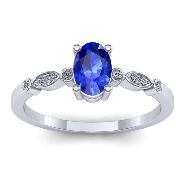 Inel de logodna cu safir oval