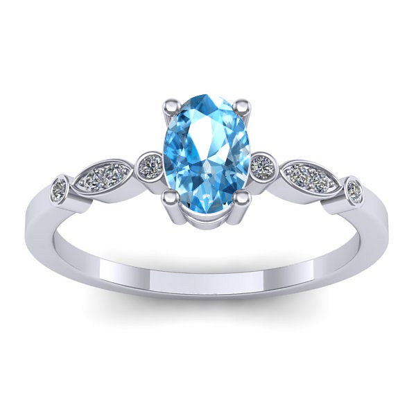 Inel logodna cu topaz blue oval