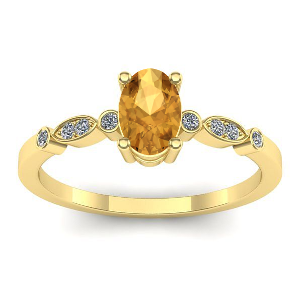 Inel cu citrin oval