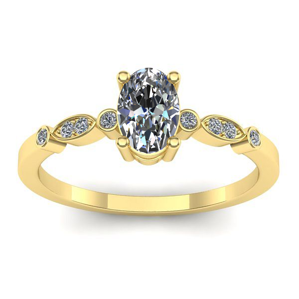 Inel de logodna cu diamant natural oval